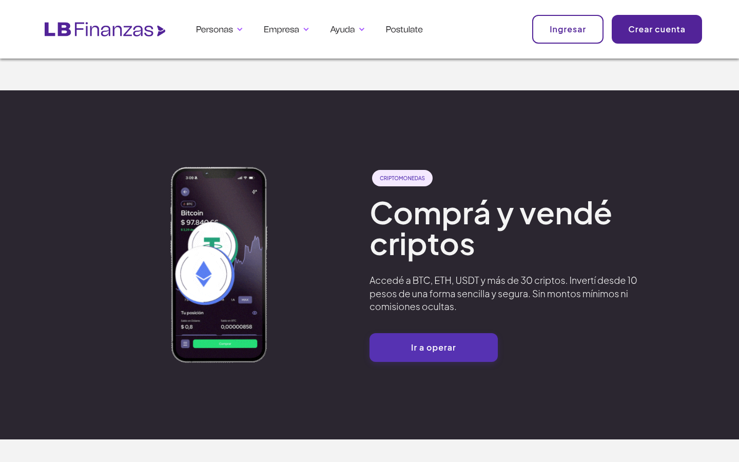 LB Finanzas App — compra de dólares 24 horas